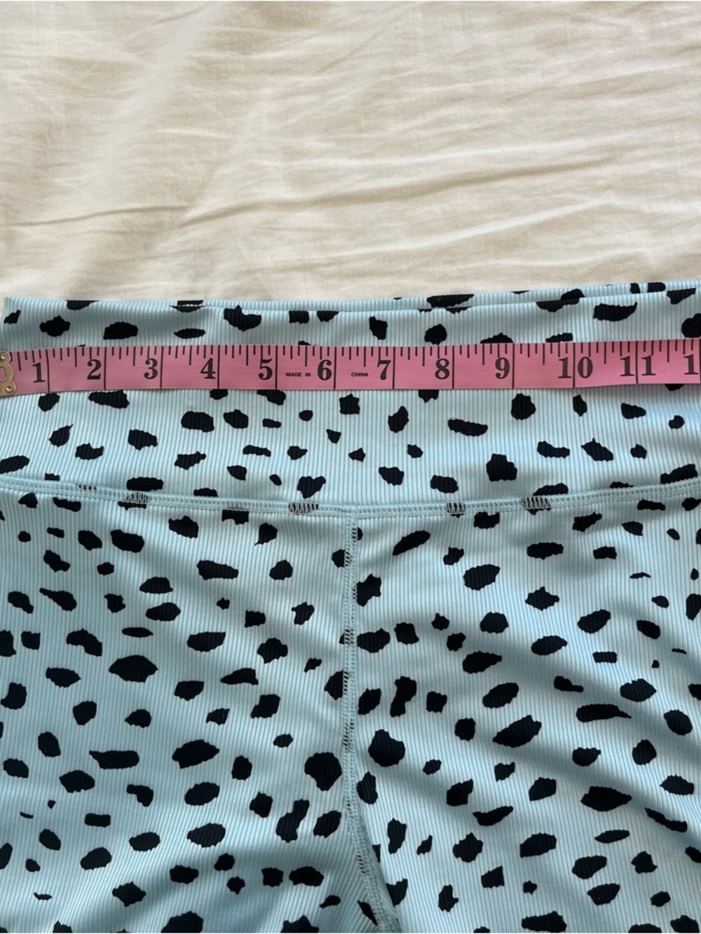 NWT RIVIR Two Piece Top Shorts Set Size Large Blue Black Dalmatian Print Active - Picture 7 of 9